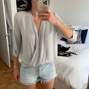 Gray/blue light 3/4 sleeve blouse